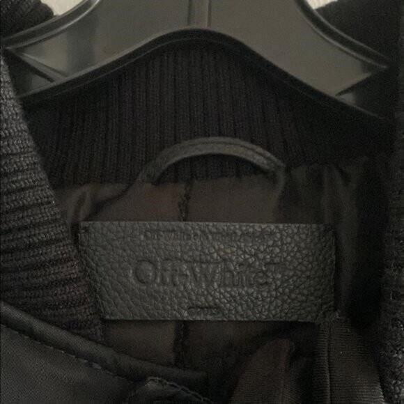 New Authentic Men’s Off-White Black Varsity Jacket - Picture 3 of 12